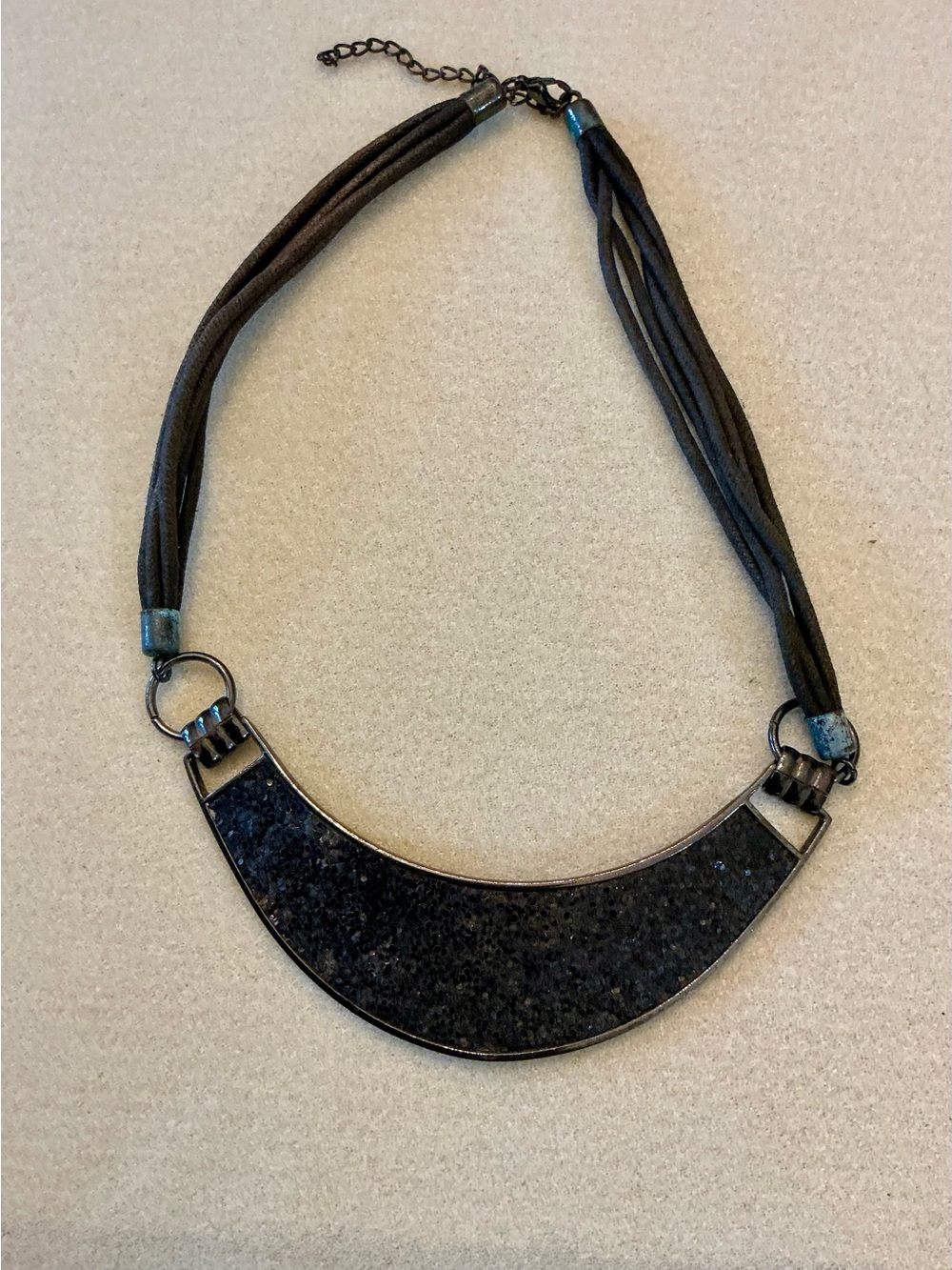 Black Statement Crescent Necklace - Women Jewelry 20”